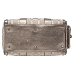 Versace Beige/Metallic Fabric And Leather Snap Out Of It Satchel For Women -Versace Official Website luxury women versace used handbags p340511 005