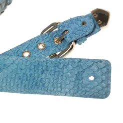 Versace Blue Python And Suede Canyon Top Handle Bag For Women -Versace Official Website luxury women versace used handbags p340669 006