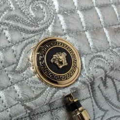 Versace Metallic Silver Barocco Leather Vanitas Medea Shoulder Bag For Women -Versace Official Website luxury women versace used handbags p347533 003