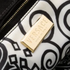 Versace Black Chinchilla Madonna Boston Bag For Women -Versace Official Website luxury women versace used handbags p34844 006