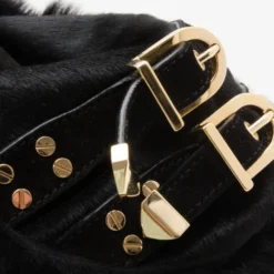 Versace Black Chinchilla Madonna Boston Bag For Women -Versace Official Website luxury women versace used handbags p34844 011