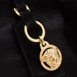 Versace Black Chinchilla Madonna Boston Bag For Women -Versace Official Website luxury women versace used handbags p34844 013