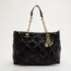 Versace Black Patent Chain Shoulder Bag For Women