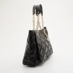 Versace Black Patent Chain Shoulder Bag For Women -Versace Official Website luxury women versace used handbags p34892 003