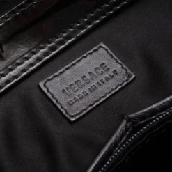 Versace Black Patent Chain Shoulder Bag For Women -Versace Official Website luxury women versace used handbags p34892 007