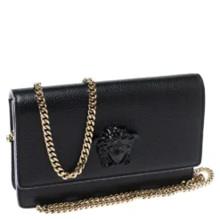 Versace Black Leather Palazzo Chain Shoulder Bag For Women 13 Versace Black Leather Palazzo Chain Shoulder Bag For Women -Versace Official Website luxury women versace used handbags p350625 008