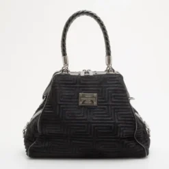 Gianni Versace Pony Hair Framed Patterned Hobo For Women