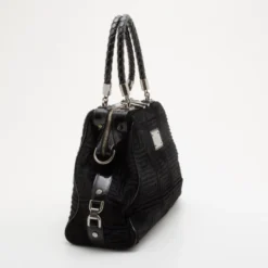 Gianni Versace Pony Hair Framed Patterned Hobo For Women -Versace Official Website luxury women versace used handbags p35078 0003