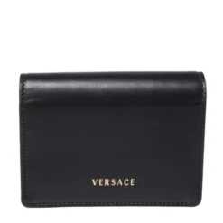 Versace Black Leather Mini Virtus Chain Wallet For Women 14 Versace Black Leather Mini Virtus Chain Wallet For Women -Versace Official Website luxury women versace used handbags p351436 1604311249 005