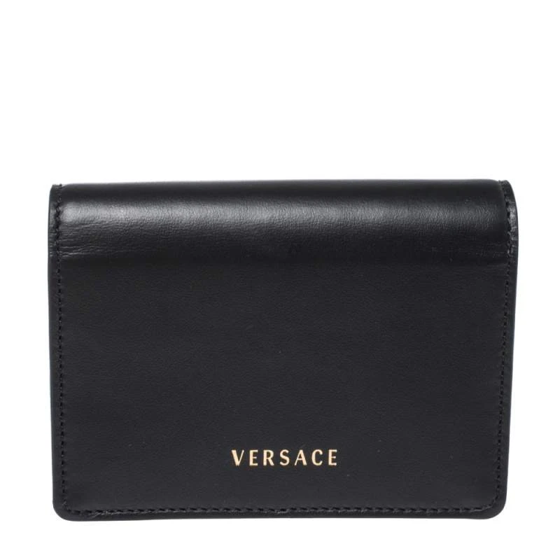 Versace Black Leather Mini Virtus Chain Wallet For Women 4 Versace Black Leather Mini Virtus Chain Wallet For Women - Image 4