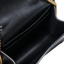Versace Black Leather Mini Virtus Chain Wallet For Women 17 Versace Black Leather Mini Virtus Chain Wallet For Women -Versace Official Website luxury women versace used handbags p351436 1604311273 010