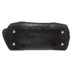 Versace Black Nubuck And Patent Leather Medusa Turnlock Tote For Women -Versace Official Website luxury women versace used handbags p352606 003