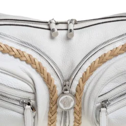 Versace White Leather Medusa Shoulder Bag For Women -Versace Official Website luxury women versace used handbags p354145 003