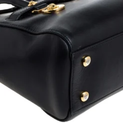 Versace Black Leather Medium Medusa Medallion Tote For Women -Versace Official Website luxury women versace used handbags p354954 006