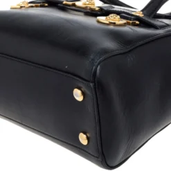 Versace Black Leather Medium Medusa Medallion Tote For Women -Versace Official Website luxury women versace used handbags p354954 007