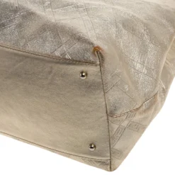 Versace Metallic Gold Leather Tote For Women -Versace Official Website luxury women versace used handbags p359854 001