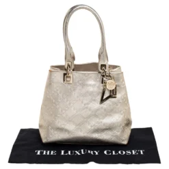 Versace Metallic Gold Leather Tote For Women -Versace Official Website luxury women versace used handbags p359854 002