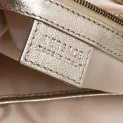 Versace Metallic Gold Leather Tote For Women -Versace Official Website luxury women versace used handbags p359854 005