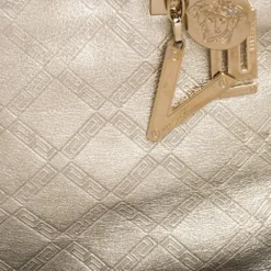 Versace Metallic Gold Leather Tote For Women -Versace Official Website luxury women versace used handbags p359854 012