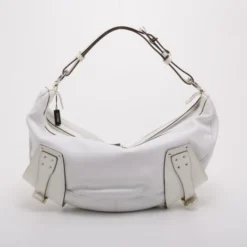 Versace White Leather Biker Hobo For Women -Versace Official Website luxury women versace used handbags p36008 004
