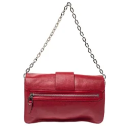 Versace Red Leather Shoulder Bag For Women -Versace Official Website luxury women versace used handbags p360085 008