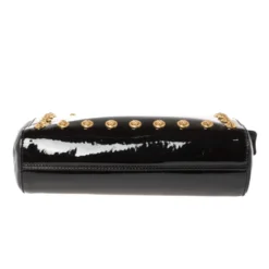 Versace Black Patent Leather Medusa Studded Chain Shoulder Bag For Women -Versace Official Website luxury women versace used handbags p361183 012