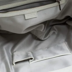 Versace White Croc Embossed Leather Hit Satchel For Women -Versace Official Website luxury women versace used handbags p361606 008