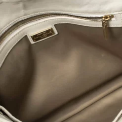 Gianni Versace White Quilted Patent Leather Flap Shoulder Bag For Women -Versace Official Website luxury women versace used handbags p361968 012