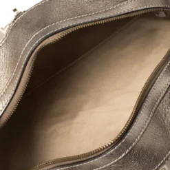 Versace Metallic Grey Jacquard Fabric And Leather Medusa Bag For Women -Versace Official Website luxury women versace used handbags p362471 010