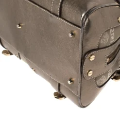 Versace Metallic Grey Jacquard Fabric And Leather Medusa Bag For Women -Versace Official Website luxury women versace used handbags p362471 011