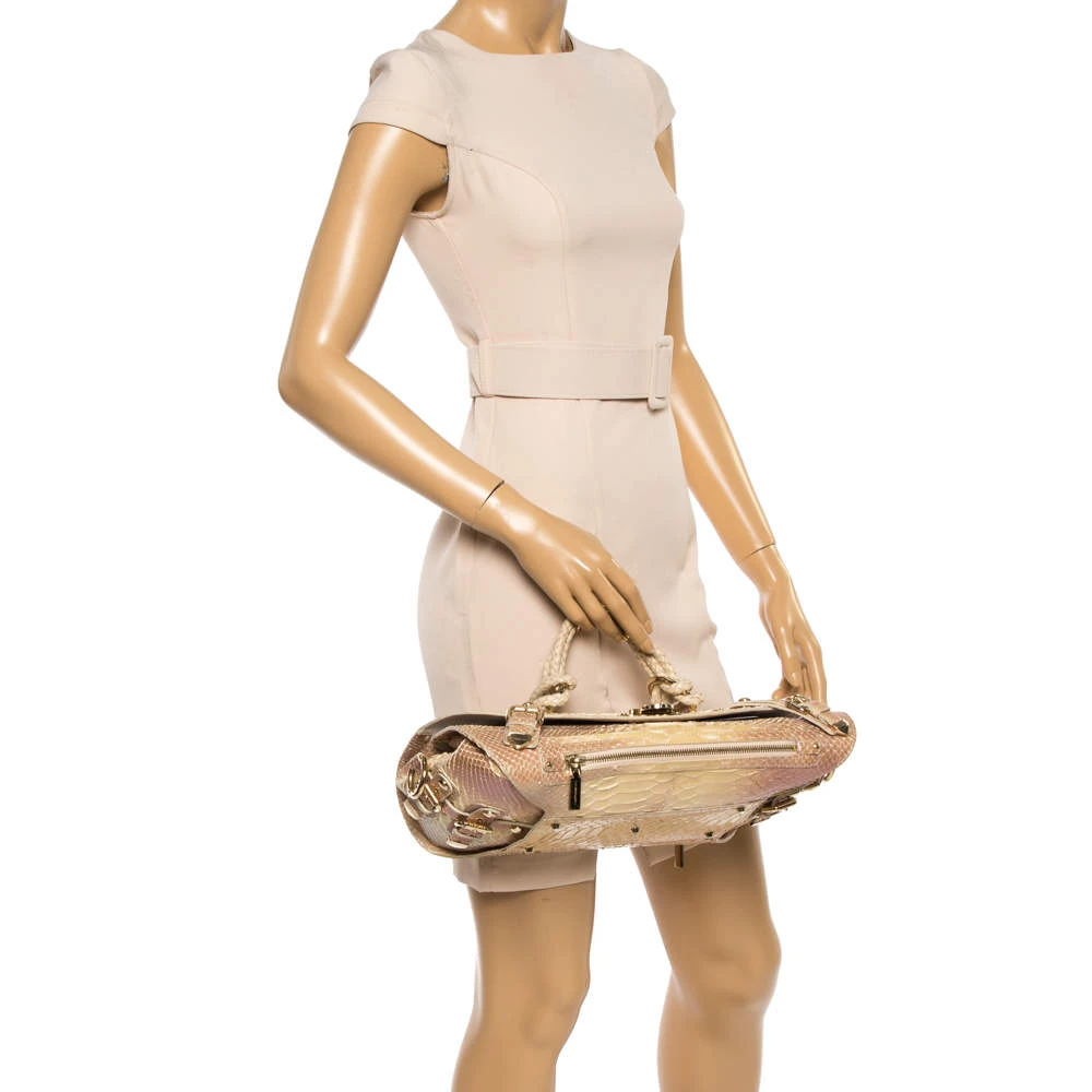 Versace Tricolor Glazed Python Canyon Top Handle Bag For Women 2 Versace Tricolor Glazed Python Canyon Top Handle Bag For Women - Image 2