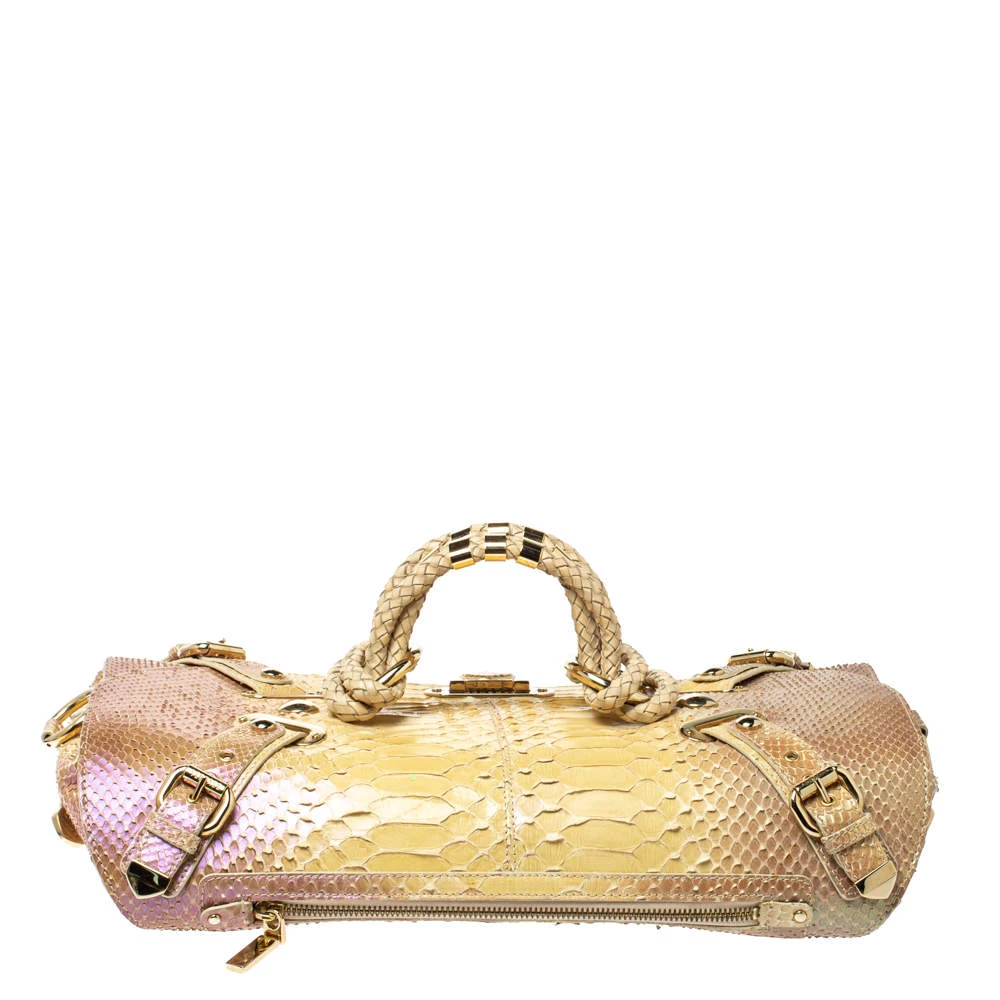 Versace Tricolor Glazed Python Canyon Top Handle Bag For Women 4 Versace Tricolor Glazed Python Canyon Top Handle Bag For Women - Image 4