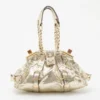 Versace Gold Snakeskin Framed Bauletto For Women
