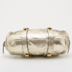 Versace Gold Snakeskin Framed Bauletto For Women -Versace Official Website luxury women versace used handbags p36391 005