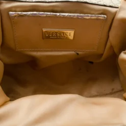 Versace Gold Snakeskin Framed Bauletto For Women -Versace Official Website luxury women versace used handbags p36391 008