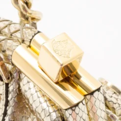 Versace Gold Snakeskin Framed Bauletto For Women -Versace Official Website luxury women versace used handbags p36391 010