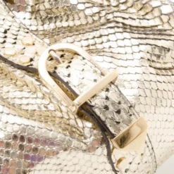 Versace Gold Snakeskin Framed Bauletto For Women -Versace Official Website luxury women versace used handbags p36391 012