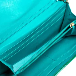 Versace Green Patent Leather Wallet On Chain For Women -Versace Official Website luxury women versace used handbags p364858 003
