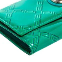 Versace Green Patent Leather Wallet On Chain For Women -Versace Official Website luxury women versace used handbags p364858 006