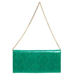 Versace Green Patent Leather Wallet On Chain For Women -Versace Official Website luxury women versace used handbags p364858 007