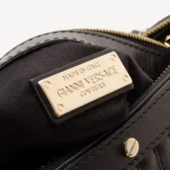 Versace Black Quilted 'Snap Out Of It' Satchel For Women -Versace Official Website luxury women versace used handbags p36876 011