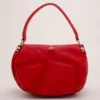 Versace Red Rounded Flap Shoulder Bag For Women