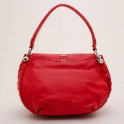 Versace Red Rounded Flap Shoulder Bag For Women -Versace Official Website luxury women versace used handbags p37221 0004