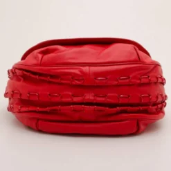 Versace Red Rounded Flap Shoulder Bag For Women -Versace Official Website luxury women versace used handbags p37221 0005