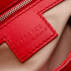 Versace Red Rounded Flap Shoulder Bag For Women -Versace Official Website luxury women versace used handbags p37221 0008