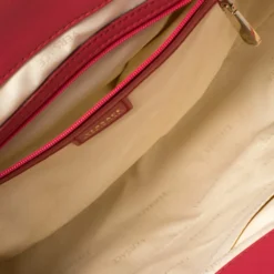 Versace Red Croc Embossed Leather Satchel For Women -Versace Official Website luxury women versace used handbags p373269 007