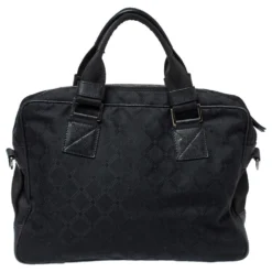 Versace Black Monogram Canvas And Leather Laptop Bag For Women -Versace Official Website luxury women versace used handbags p373271 003