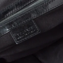 Versace Black Patent And Leather Hit Satchel For Women -Versace Official Website luxury women versace used handbags p373283 001