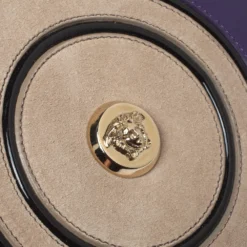 Versace Multicolor Printed Leather, Velvet And Suede Palazzo Flap Shoulder Bag For Women -Versace Official Website luxury women versace used handbags p373511 006