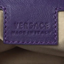 Versace Multicolor Printed Leather, Velvet And Suede Palazzo Flap Shoulder Bag For Women -Versace Official Website luxury women versace used handbags p373511 007